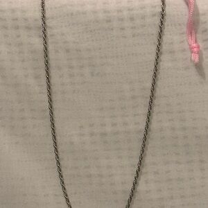 925 Sterling Silver Twisted Rope Chain Rhodium Plated  20”